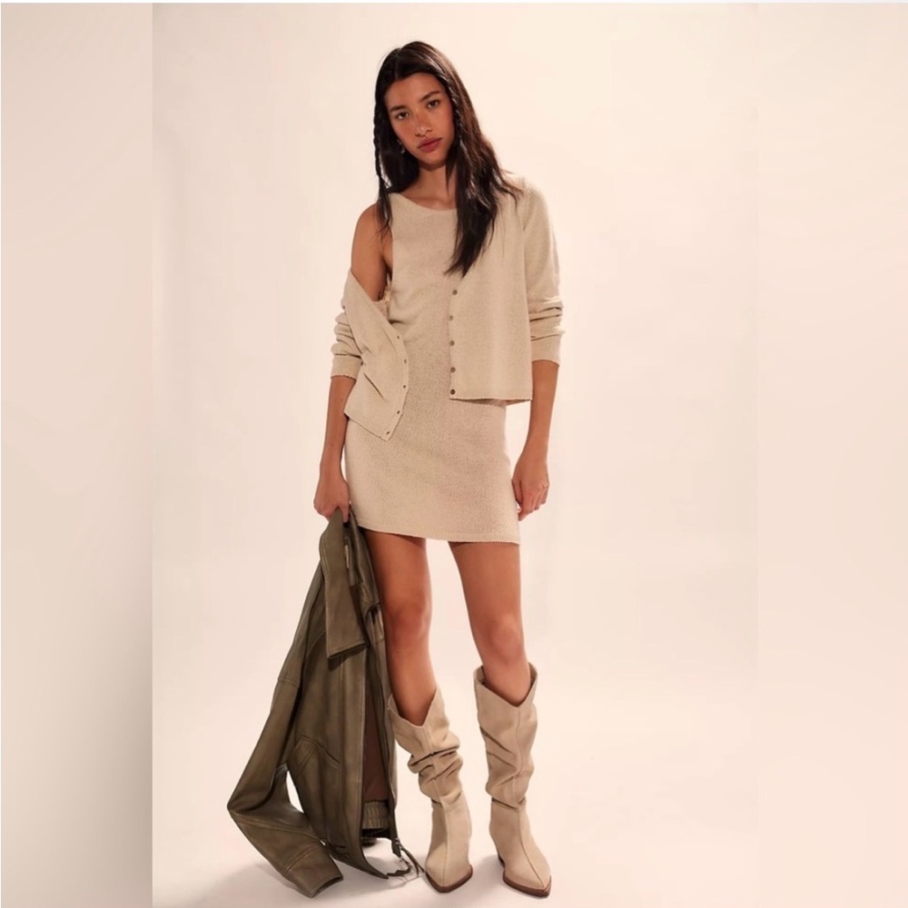 FREE PEOPLE SADIE MINI  DRESS AND SWEATER SMALL